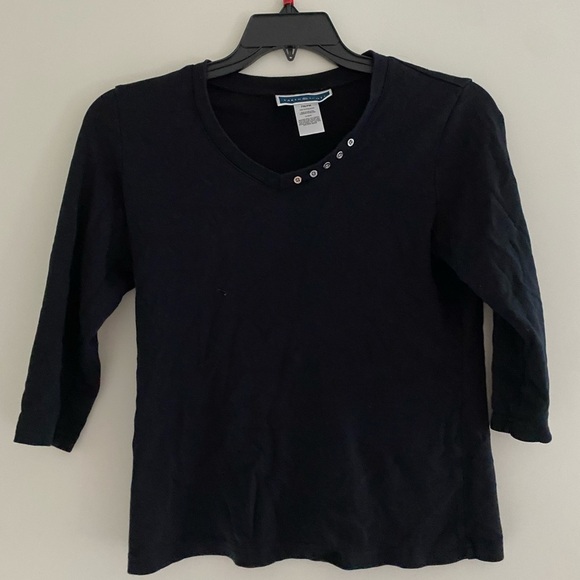 Karen Scott Black  Top - Picture 1 of 2